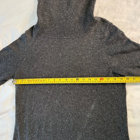 Talbots 1X Charcoal Speckled Knit Turtleneck Sweater Dress Stretch - Picture 9 of 12
